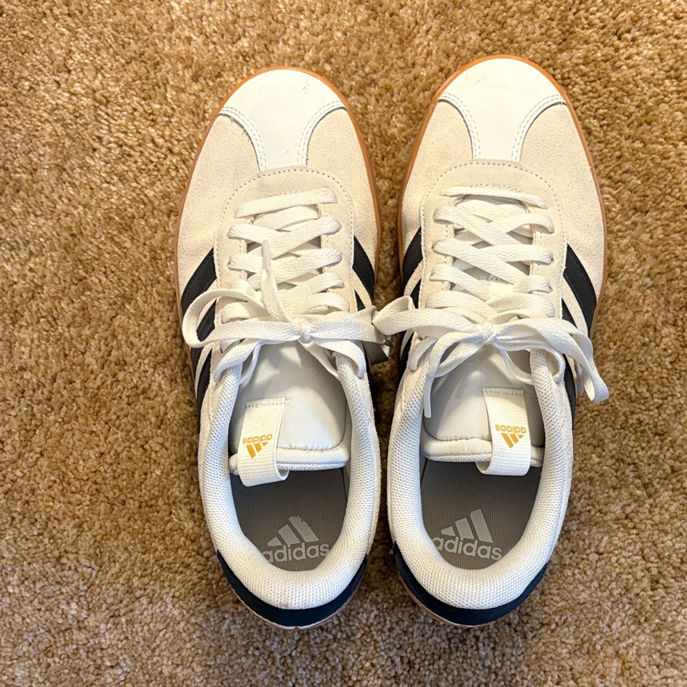 Adidas Classic White and Black Trainers